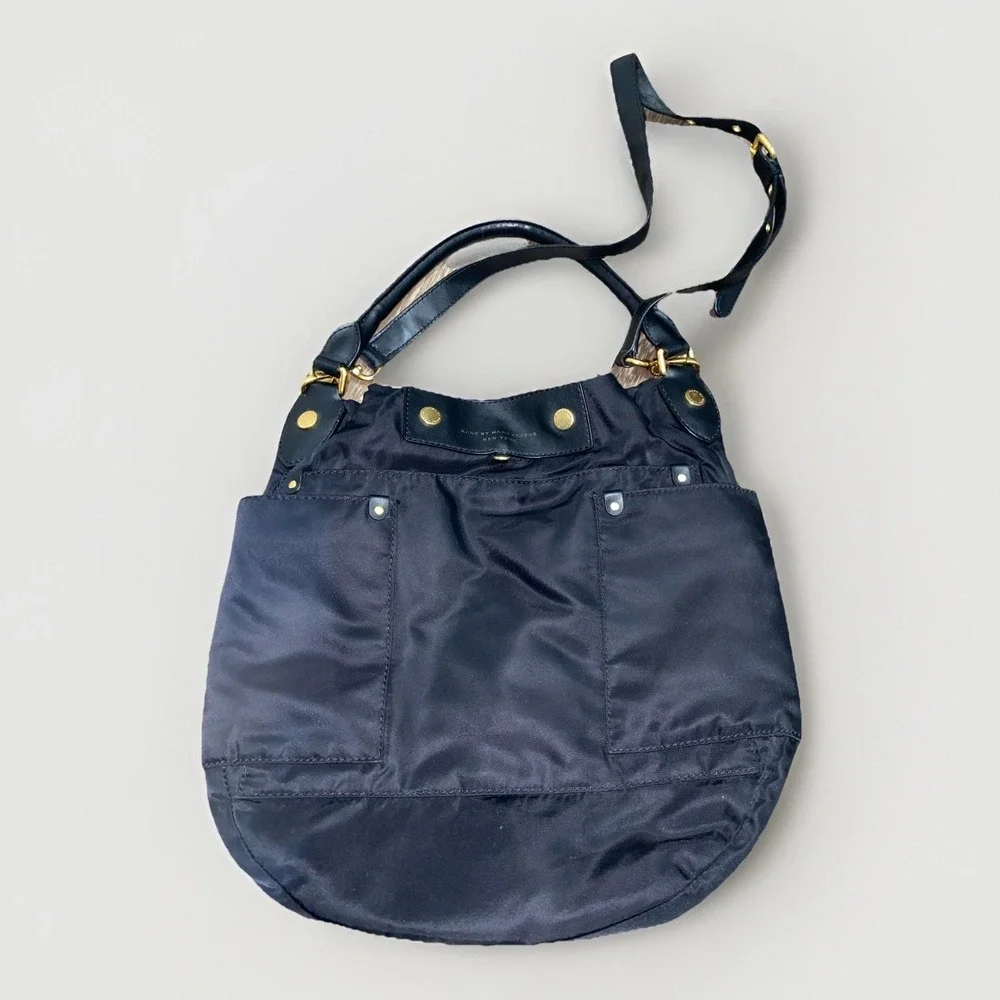 MARC BY MARC JACOBS Preppy‎ Black Nylon Hobo Shoulder Bag Purse